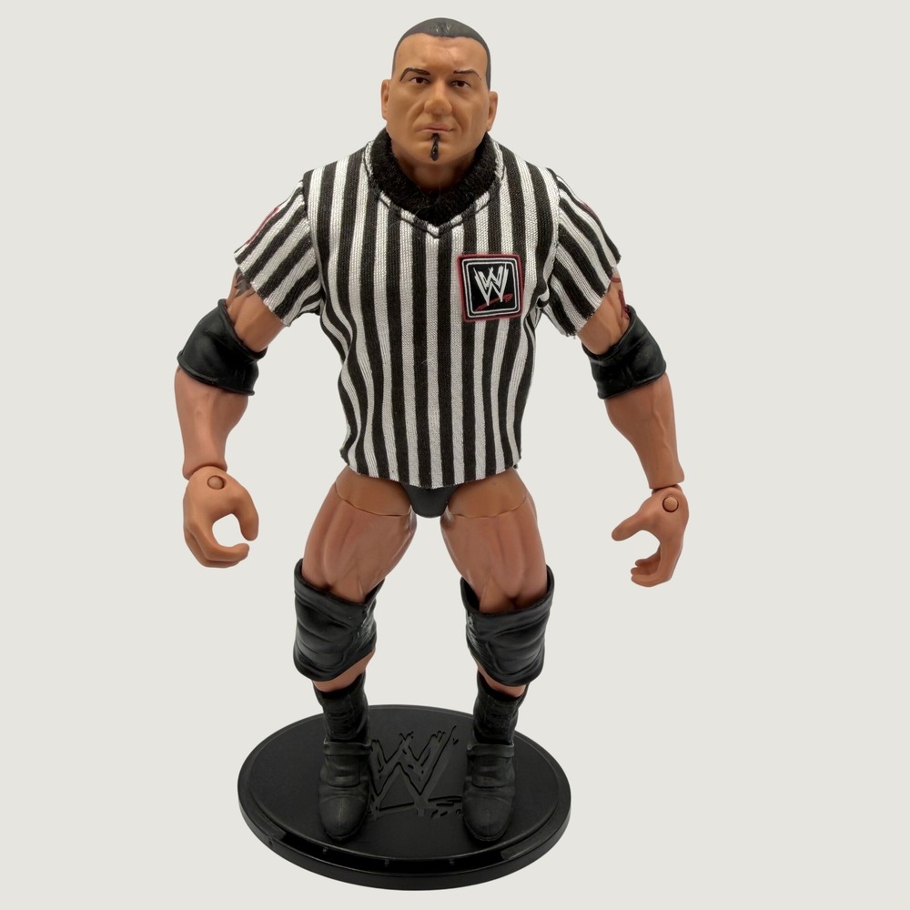 WWE Mattel Batista 2010 Referee Action Figure R6538 Black White Stripe Shirt
